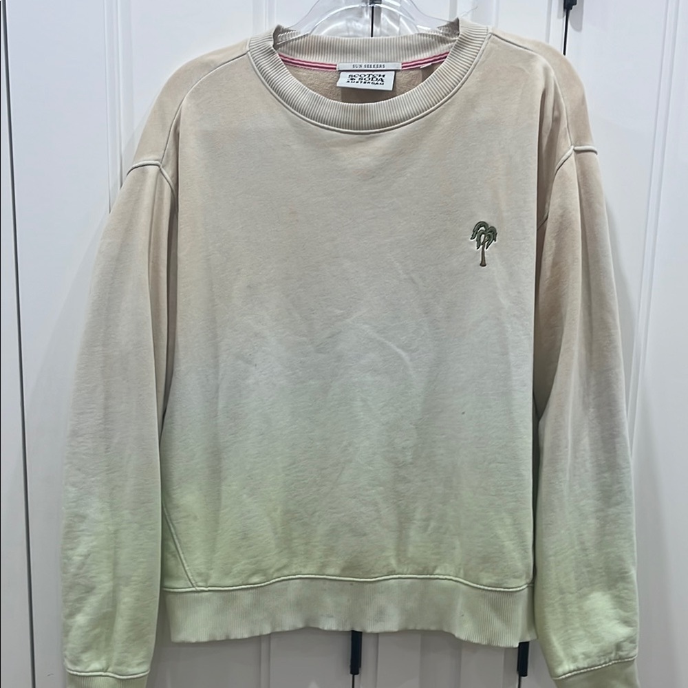 Scotch & Soda Beige and Green Ombre Sweatshirt